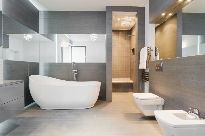 Contemporary Bathroom with Built-in Tub
